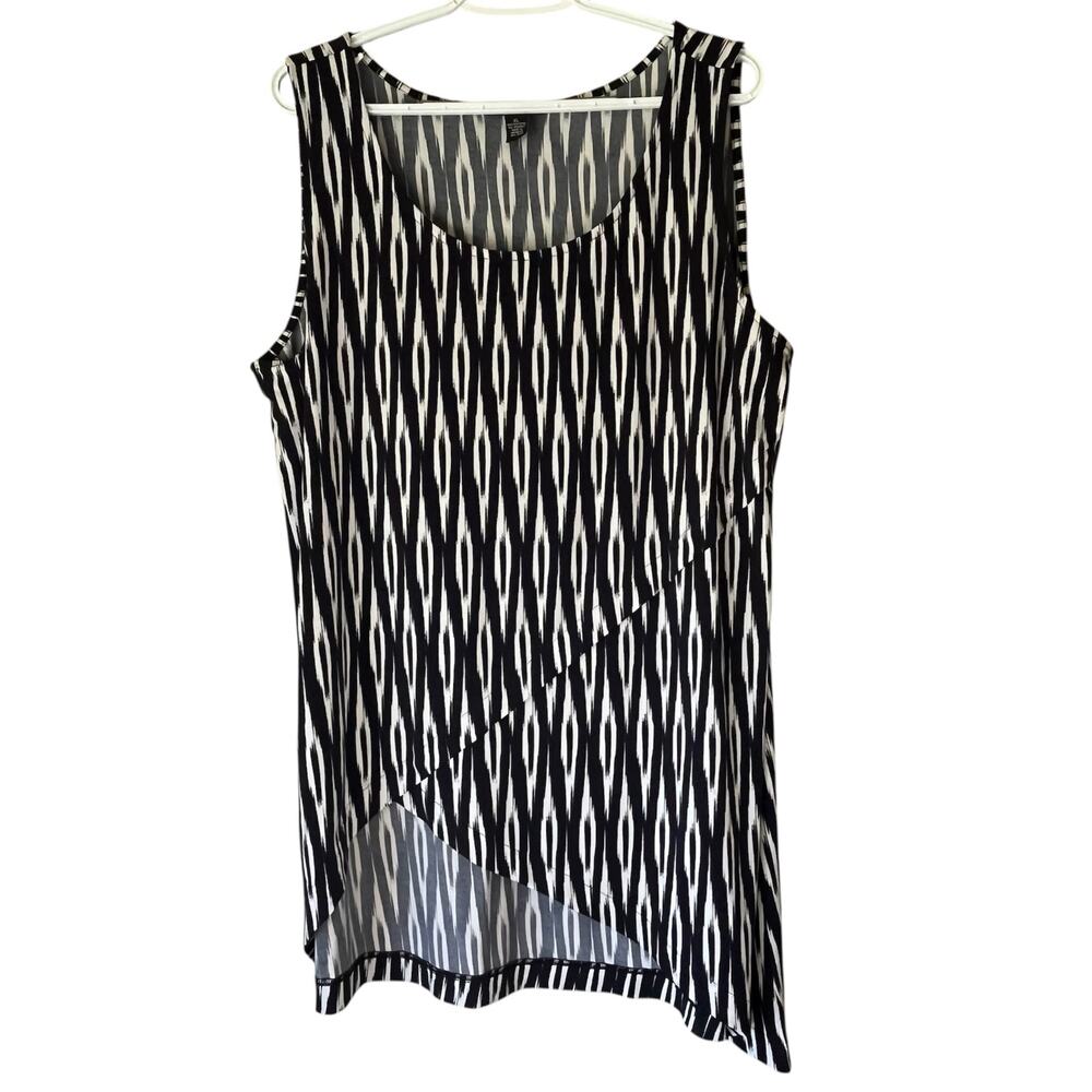 Alfani Black / White / Navy Tank Top Size XL